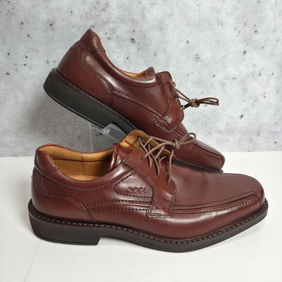 Ecco Brown Leather Oxfords - Picture 1 of 10